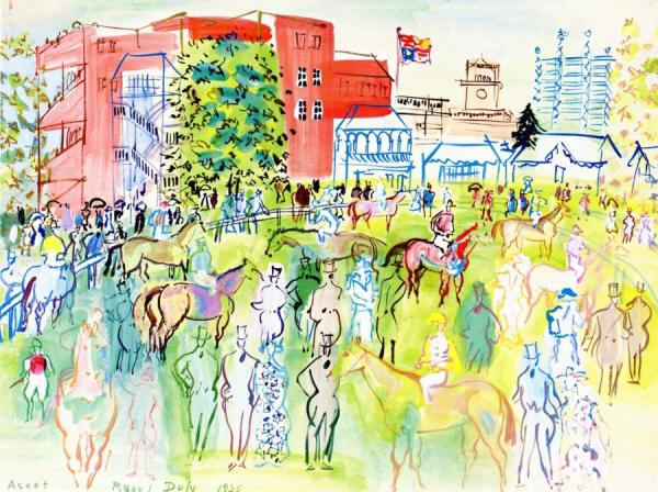 Paddock And Racegoers At Ascot by Raoul Dufy