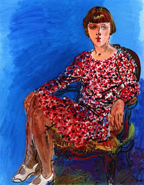 Portrait Of A Young Woman Seated On An Armchair by Raoul Dufy