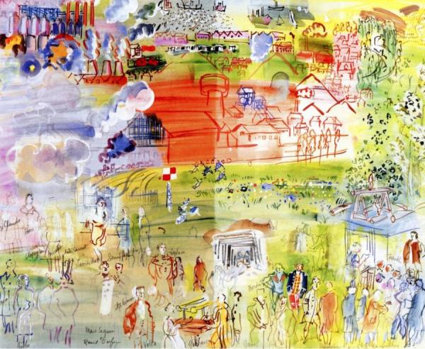 Preliminary Study For The Mural La Fée Electricité by Raoul Dufy
