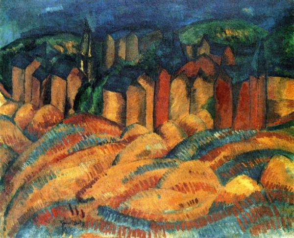 Red Houses In Sainte-addresse by Raoul Dufy