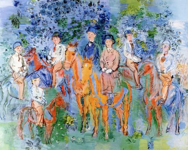 Riders In The Woods - Portrait Of M. Kessler And His Family by Raoul Dufy