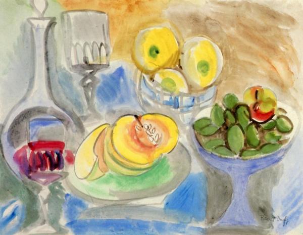 Still Life, Melon, Carafe, Compitier by Raoul Dufy