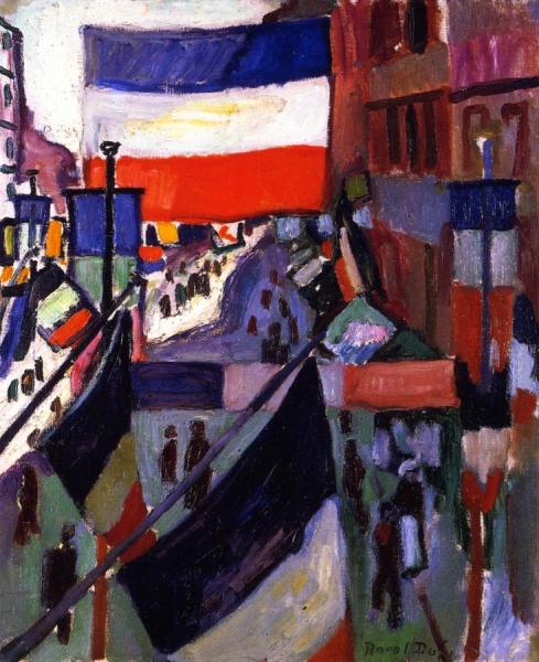 Street Decked With Flags by Raoul Dufy