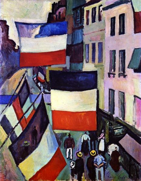 Street Decked With Flags by Raoul Dufy