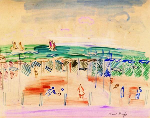 Tennis At Trouville by Raoul Dufy