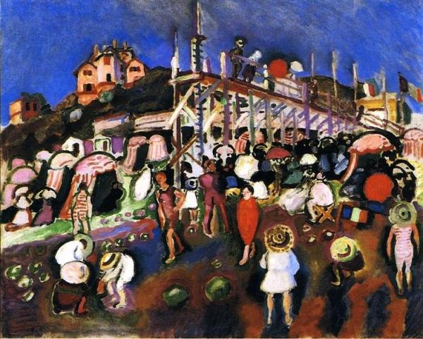 The Beach At Sainte-adresse by Raoul Dufy