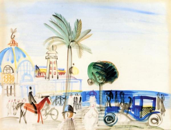 The Casino De Nice With Horseman by Raoul Dufy