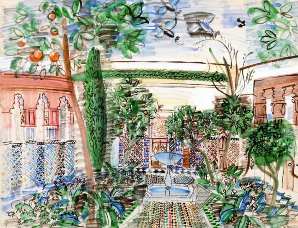 The Garden Of The Sultan's Palace In Marrakech by Raoul Dufy