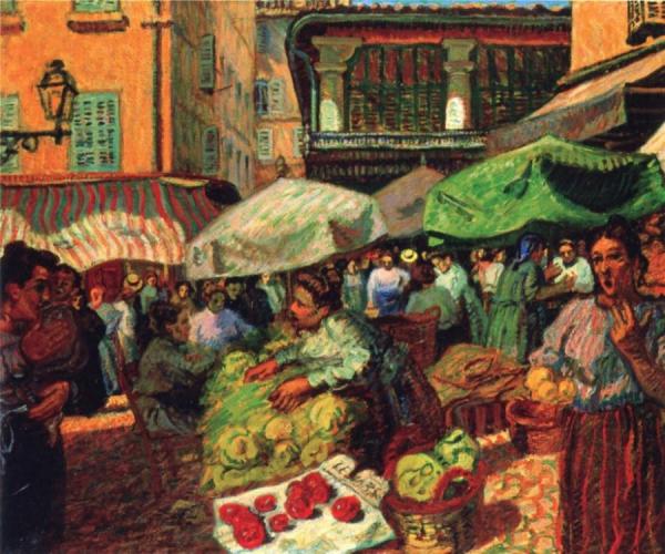 The Market In Marseille by Raoul Dufy