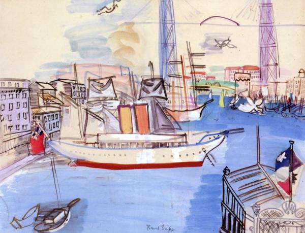 The Old Port In Marseille by Raoul Dufy