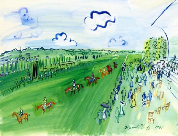 The Parade Of Starters At Deauville by Raoul Dufy