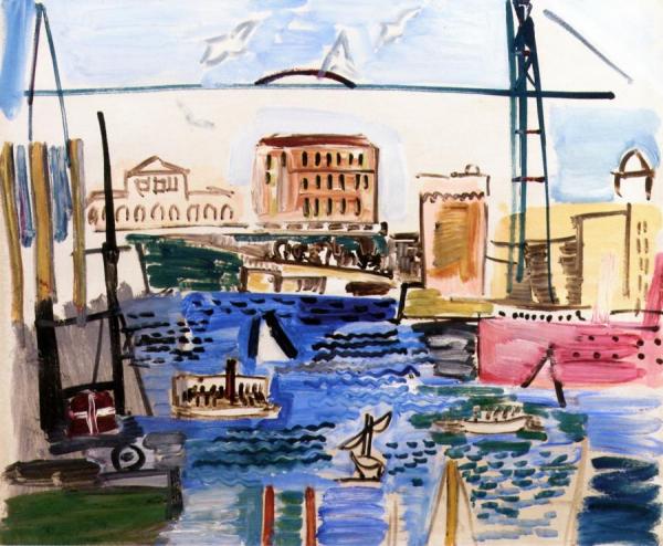 The Port And The Transport Bridge, Marseille by Raoul Dufy