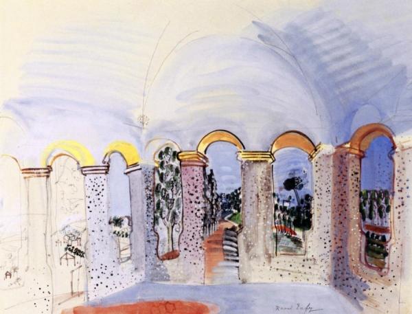 The Terrace With Arches At Vallauris by Raoul Dufy