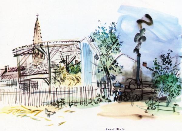 Thrashing Machine At Lestelle by Raoul Dufy