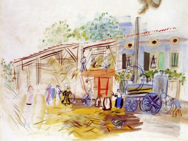 Threshing In The Farmyard by Raoul Dufy
