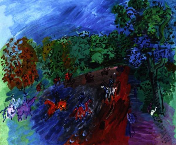 Training In The Woods by Raoul Dufy