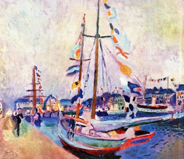 Yacht With Flags At Le Havre by Raoul Dufy