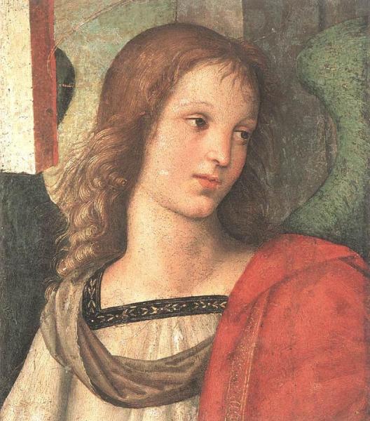 Angel (fragment Of The Baronci Altarpiece) by Raphael