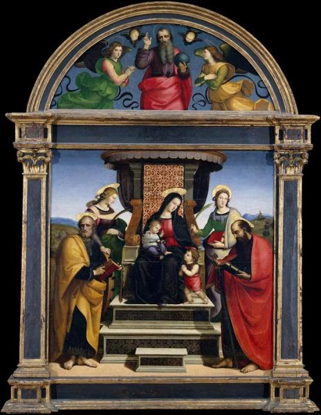 Madonna And Child Enthroned With Saints by Raphael
