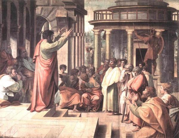 St Paul Preaching In Athens by Raphael