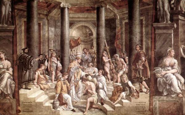 The Baptism Of Constantine (stanza Di Constantino) by Raphael
