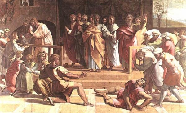 The Death Of Ananias by Raphael