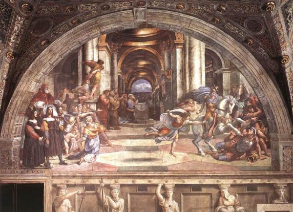 The Expulsion Of Heliodorus From The Temple (stanza Di Eliodoro) by Raphael Oil Painting Reproductions
