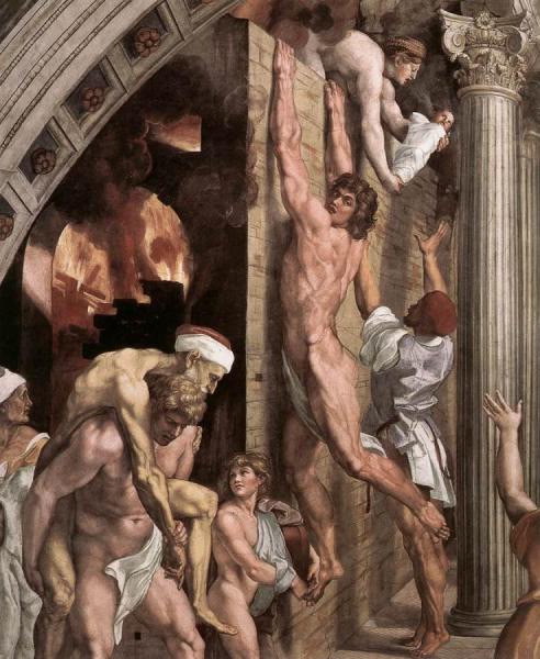 The Fire In The Borgo (detail 1) (stanza Dell'incendio Di Borgo) by Raphael Oil Painting Reproductions