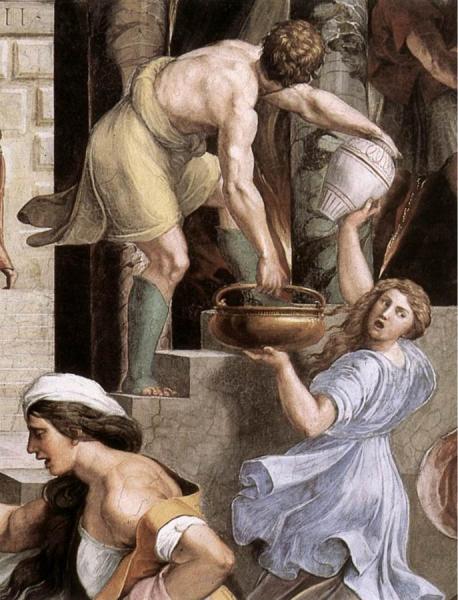The Fire In The Borgo (detail 2) (stanza Dell'incendio Di Borgo) by Raphael