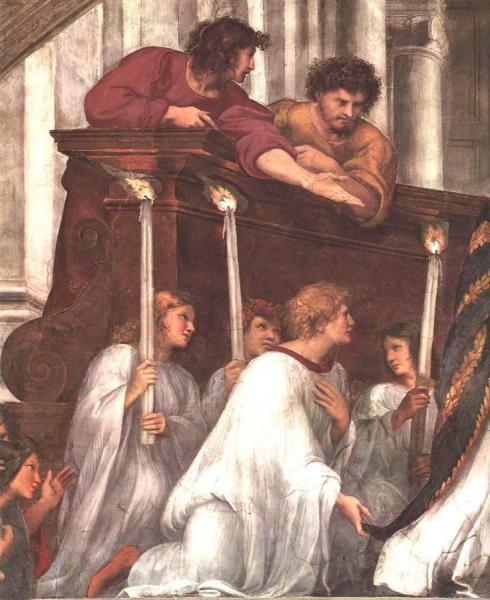 The Mass At Bolsena (detail 1) (stanza Di Eliodoro) by Raphael Oil Painting Reproductions