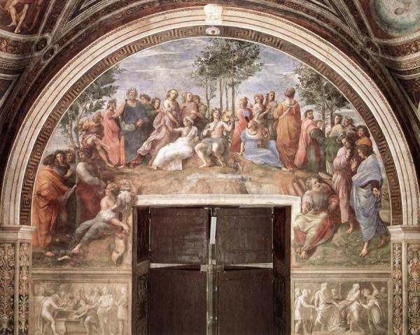 The Parnassus (stanza Della Segnatura) by Raphael