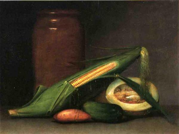 Corn And Canteloupe by Raphaelle Peale