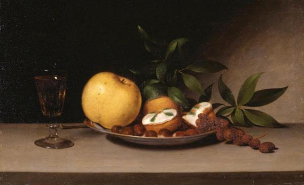 Still Life With Fruit, Cakes And Wine by Raphaelle Peale