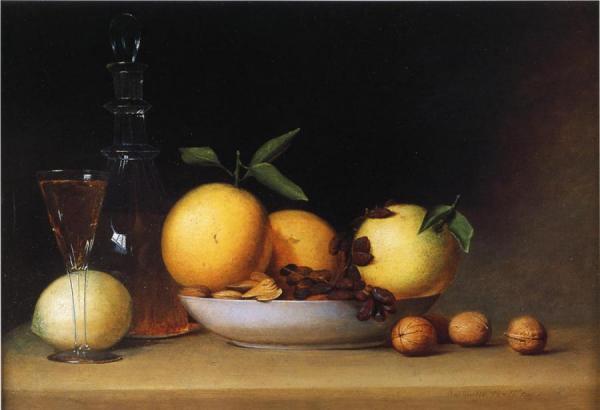 Still Life With Liqueur And Fruit by Raphaelle Peale