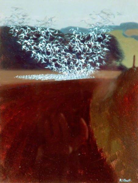 Gulls In An Autumn Landscape by Raymond Booth