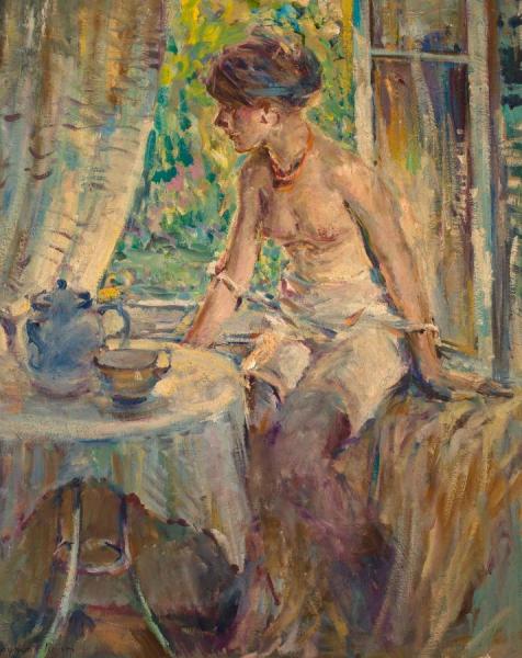 Seated Nude At Tea by Raymond Perry Rogers Neilson
