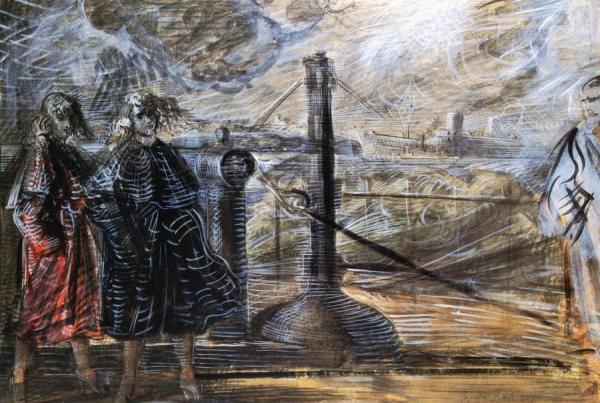 Aboard The Ferry by Reginald Marsh