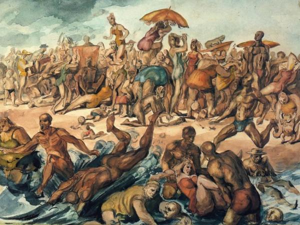 Beach Scene, Coney Island by Reginald Marsh Oil Painting Reproductions