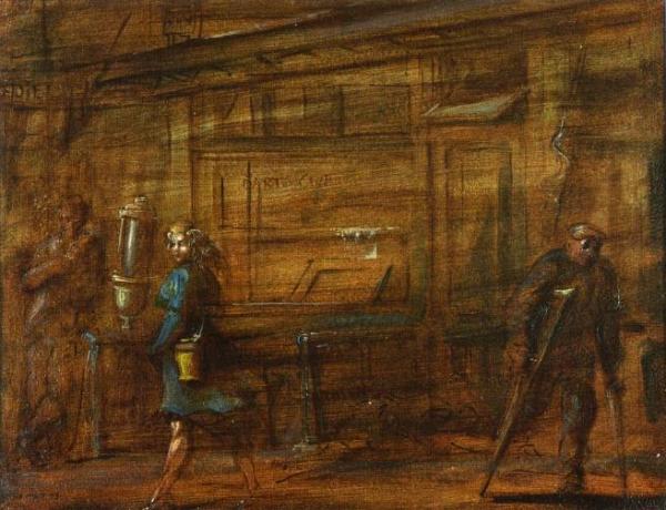 Girl In A Blue Dress by Reginald Marsh