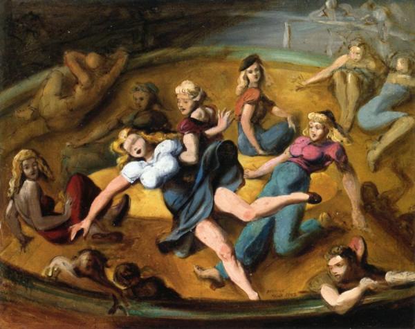 Girls On A Steeplechase Ride by Reginald Marsh Oil Painting Reproductions