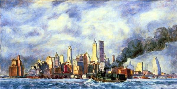 Lower Manhattan by Reginald Marsh Oil Painting Reproductions
