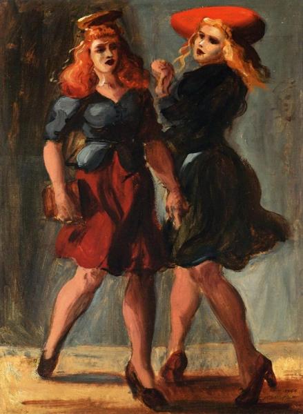 On The Sidewalk by Reginald Marsh
