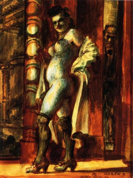 Striptease With Black Stockings by Reginald Marsh Oil Painting Reproductions