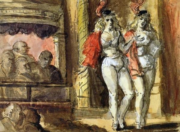 The Burlesque Show: A Double-sided Watercolor (back) by Reginald Marsh