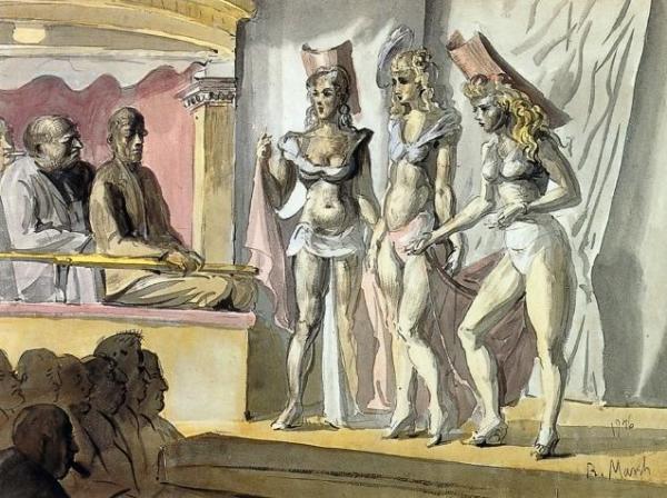 The Burlesque Show: A Double-sided Watercolor (front) by Reginald Marsh