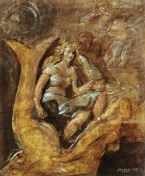 Woman On A Carousel by Reginald Marsh