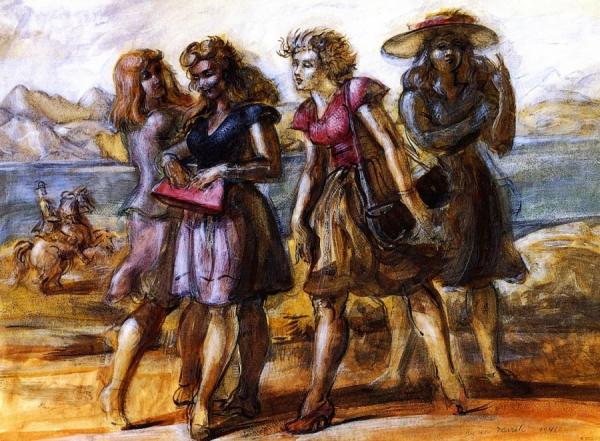 Women At The Beach by Reginald Marsh Oil Painting Reproductions