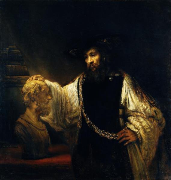 Aristotle With A Bust Of Homer by Rembrandt Van Rijn