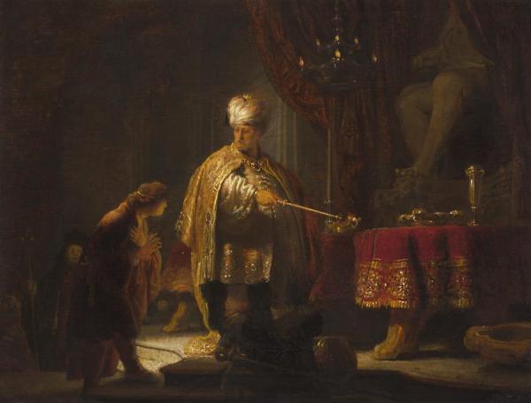 Daniel And King Cyrus In Front Of The Idol Of Bel by Rembrandt Van Rijn