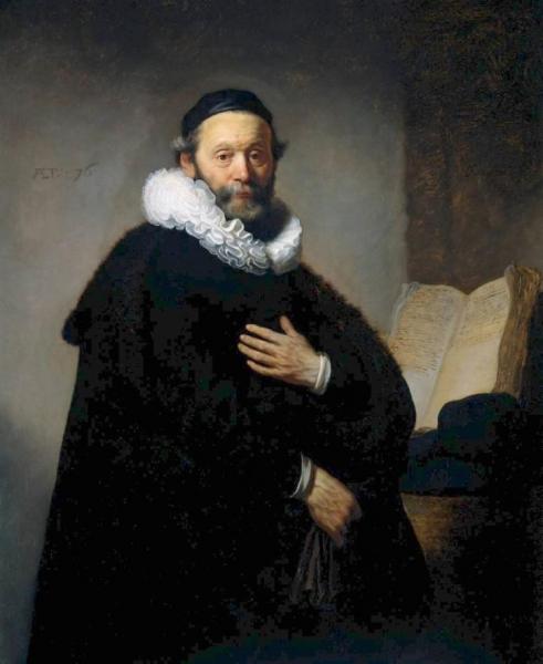 Johannes Wtenbogaert, Remonstrant Minister by Rembrandt Van Rijn